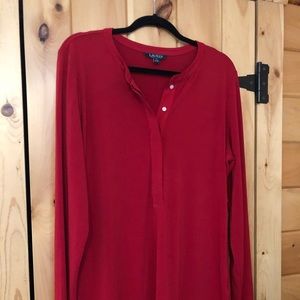 NWOT Lauren Ralph Lauren red tunic women’s XL.